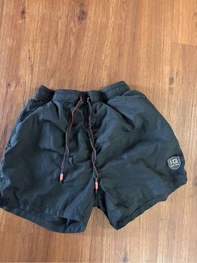 Black Men’s Swim Trunks with Contrast Drawcord